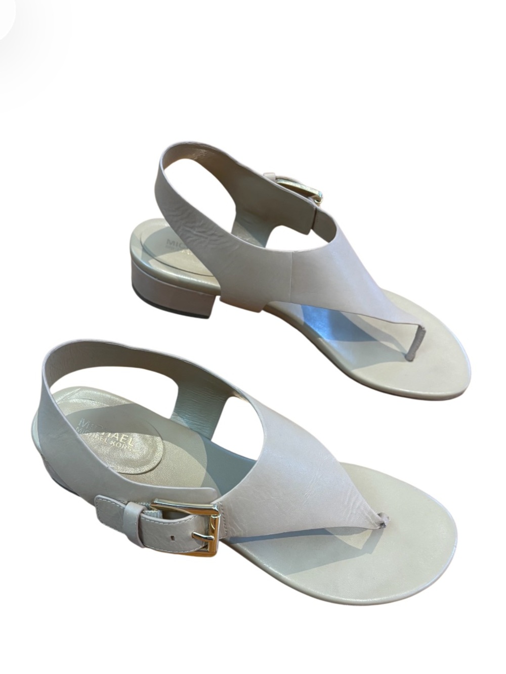 Minimalist Leather Michael Kors Robyn Thong Nude Sandals